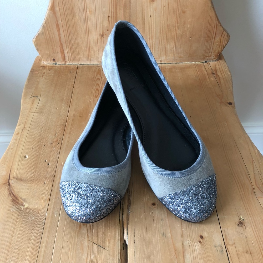 J. Crew Glitter/Suede Flats